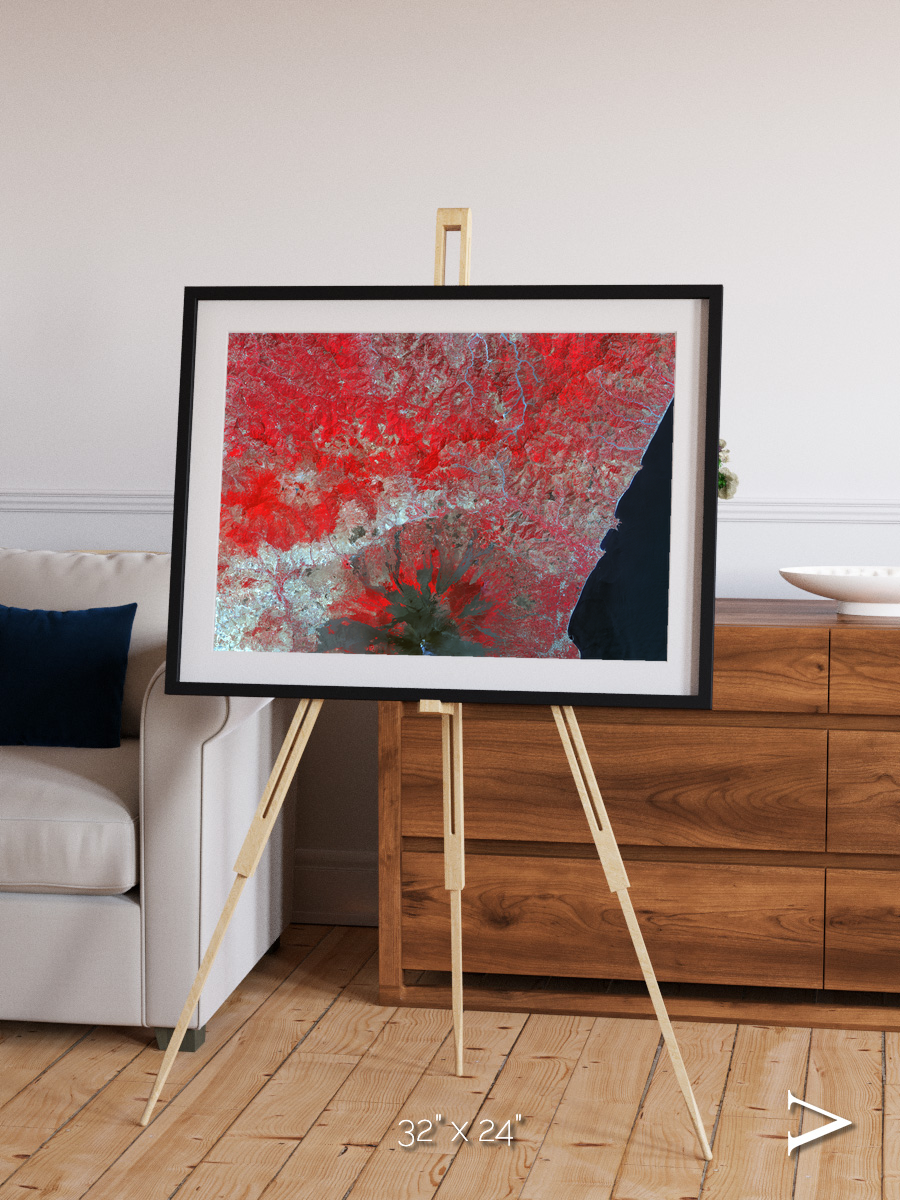 Painted Archipelago, Mt Etna Framed & Mounted Print