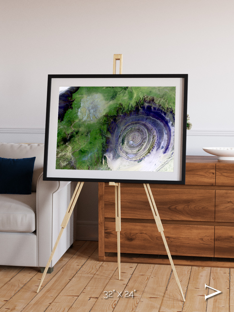 Dormant Giants, Richat Structure Framed & Mounted Print