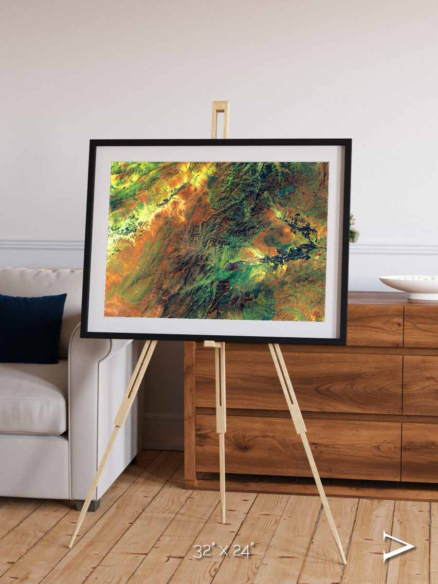 Irrigated Highlands, Eastern Afghanistan Framed & Mounted Print