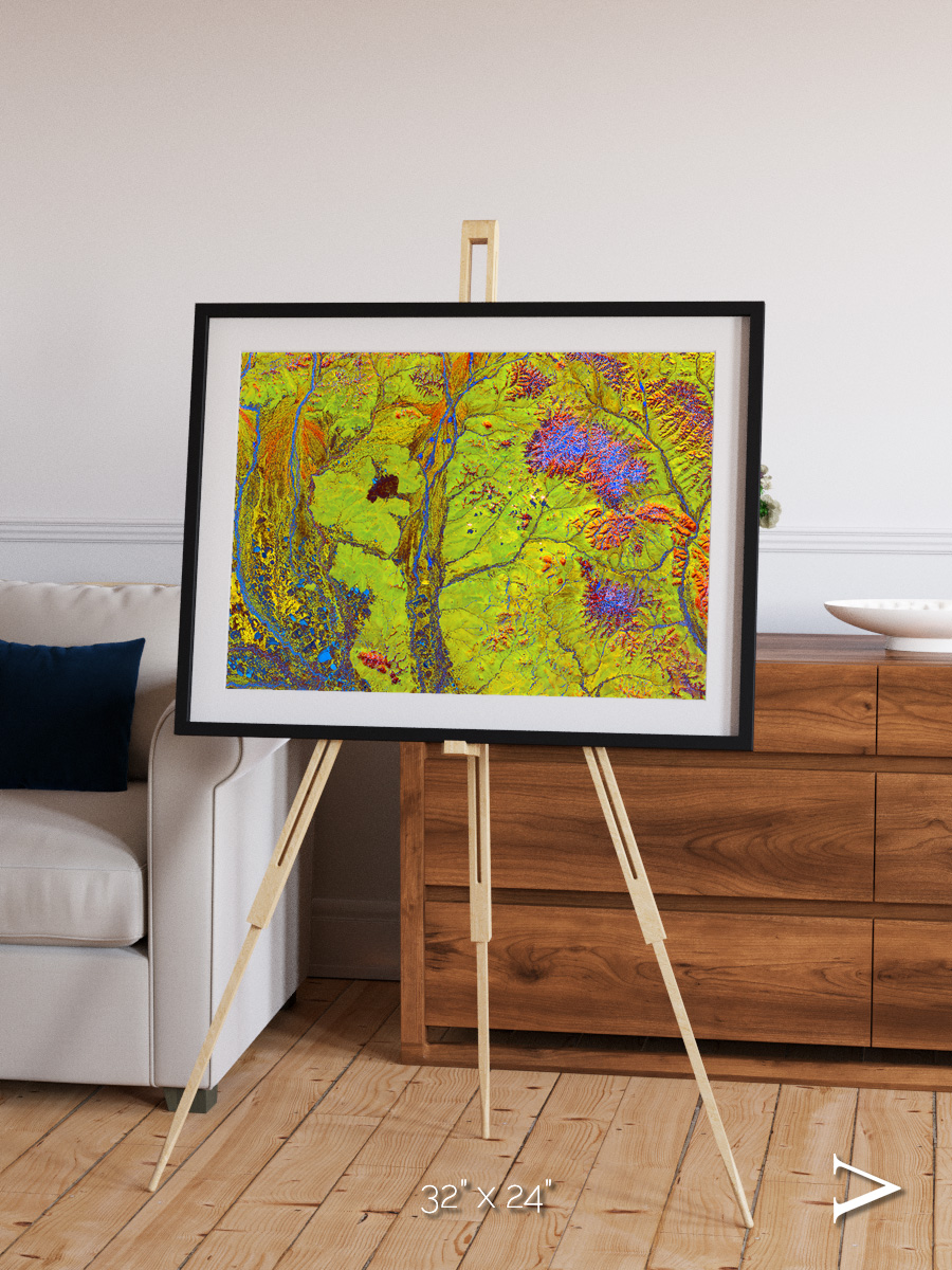 Glacial Ribbons, Chaunskaya Bay Framed & Mounted Print
