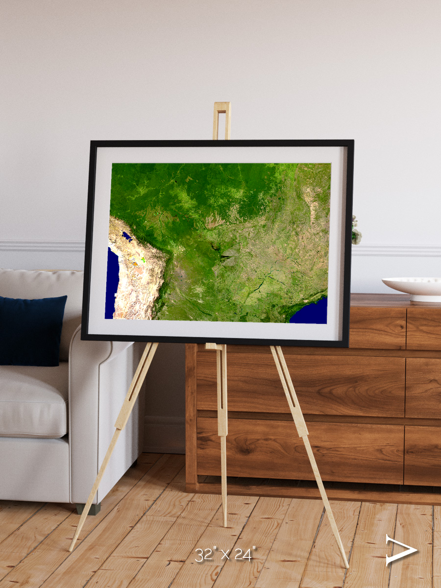 Ribbon River, South America Framed & Mounted Print