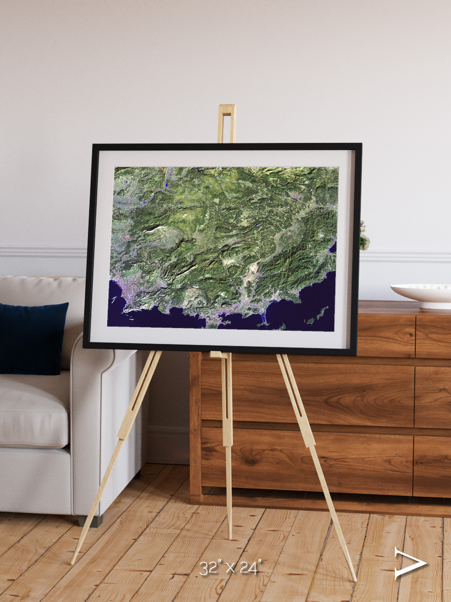 Bay and Shore, Southern Coast of France Framed & Mounted Print