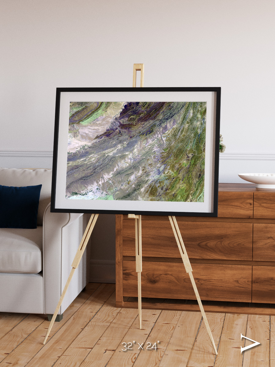 Rugged Relief, Sulaiman Mountains Framed & Mounted Print