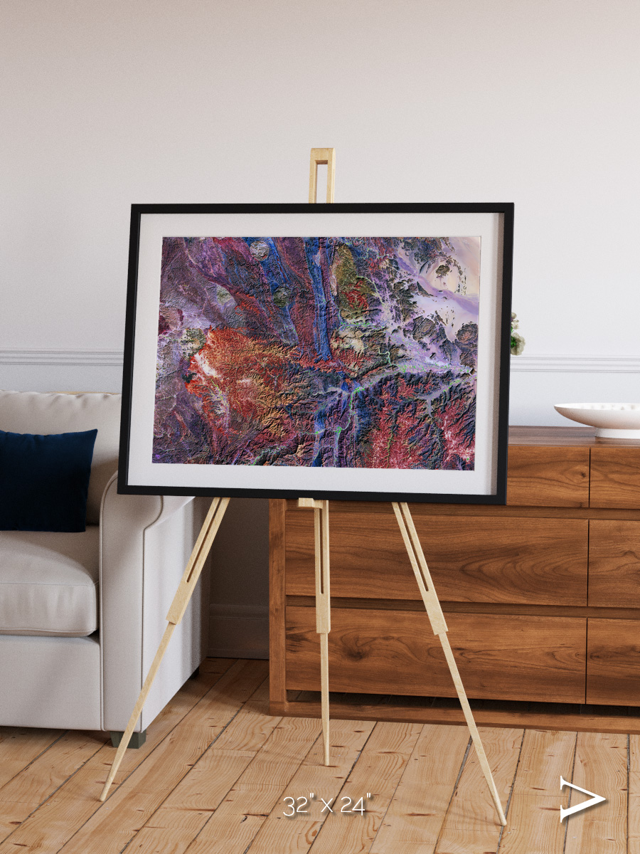 Geologic Tapestry, Asharah Fault Zone Framed & Mounted Print