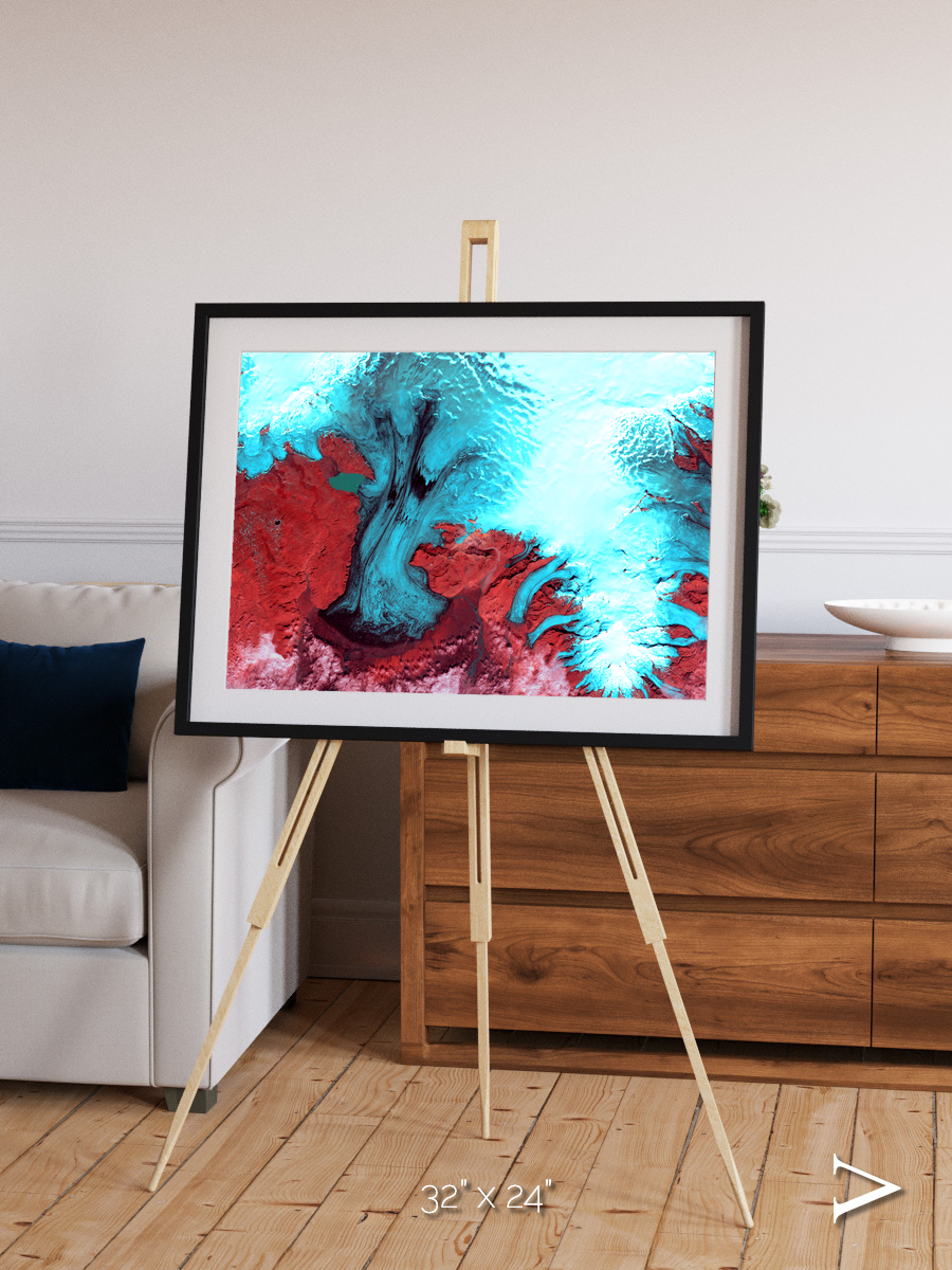 Polar Flow, Vatnajokull Glacier Ice Cap Framed & Mounted Print