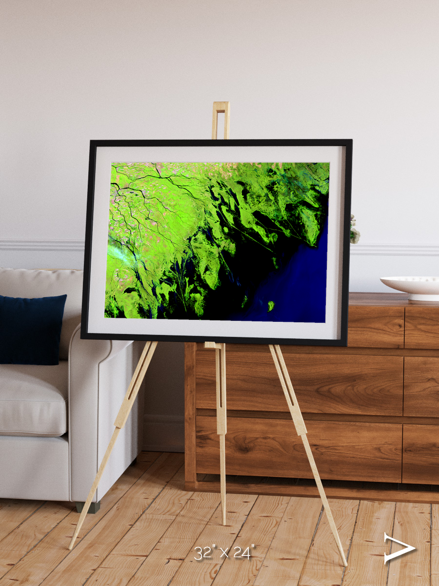 Delta Mosaic, Volga River Delta Framed & Mounted Print