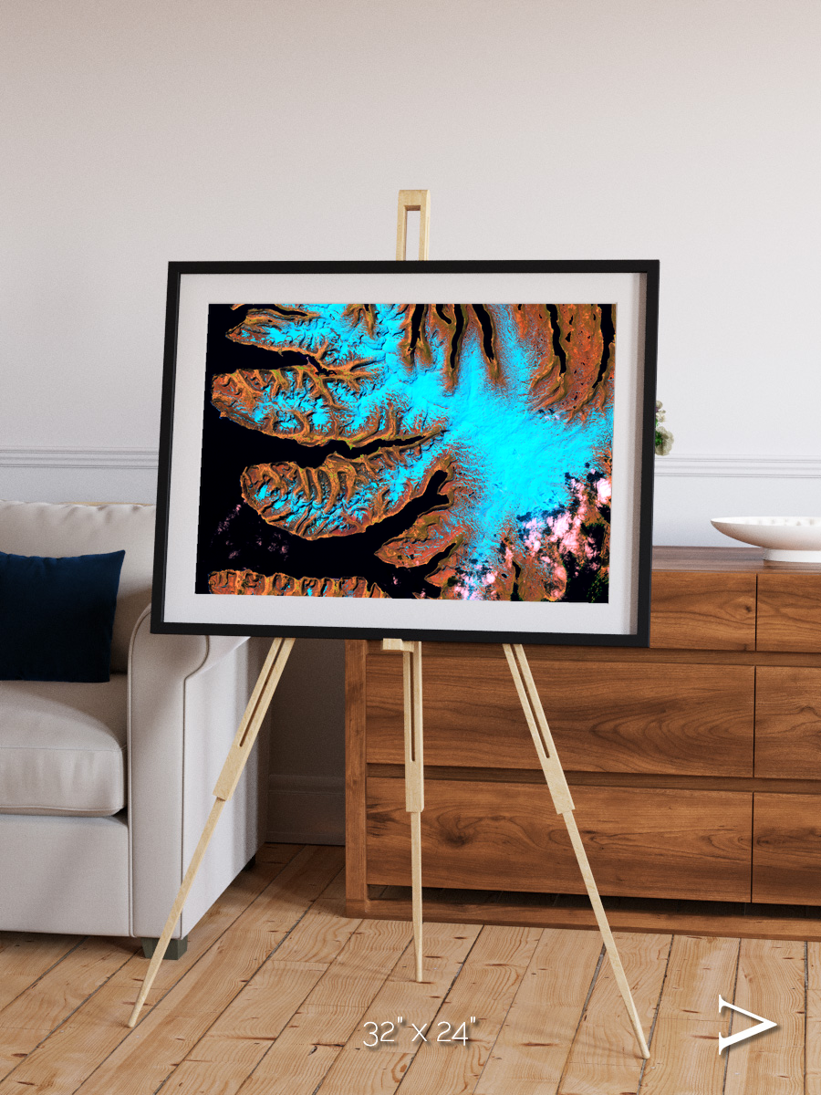 Frozen Currents, West Fjords Framed & Mounted Print