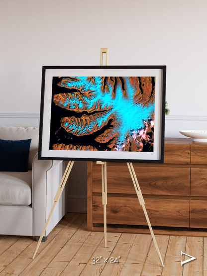 Frozen Currents, West Fjords Framed & Mounted Print