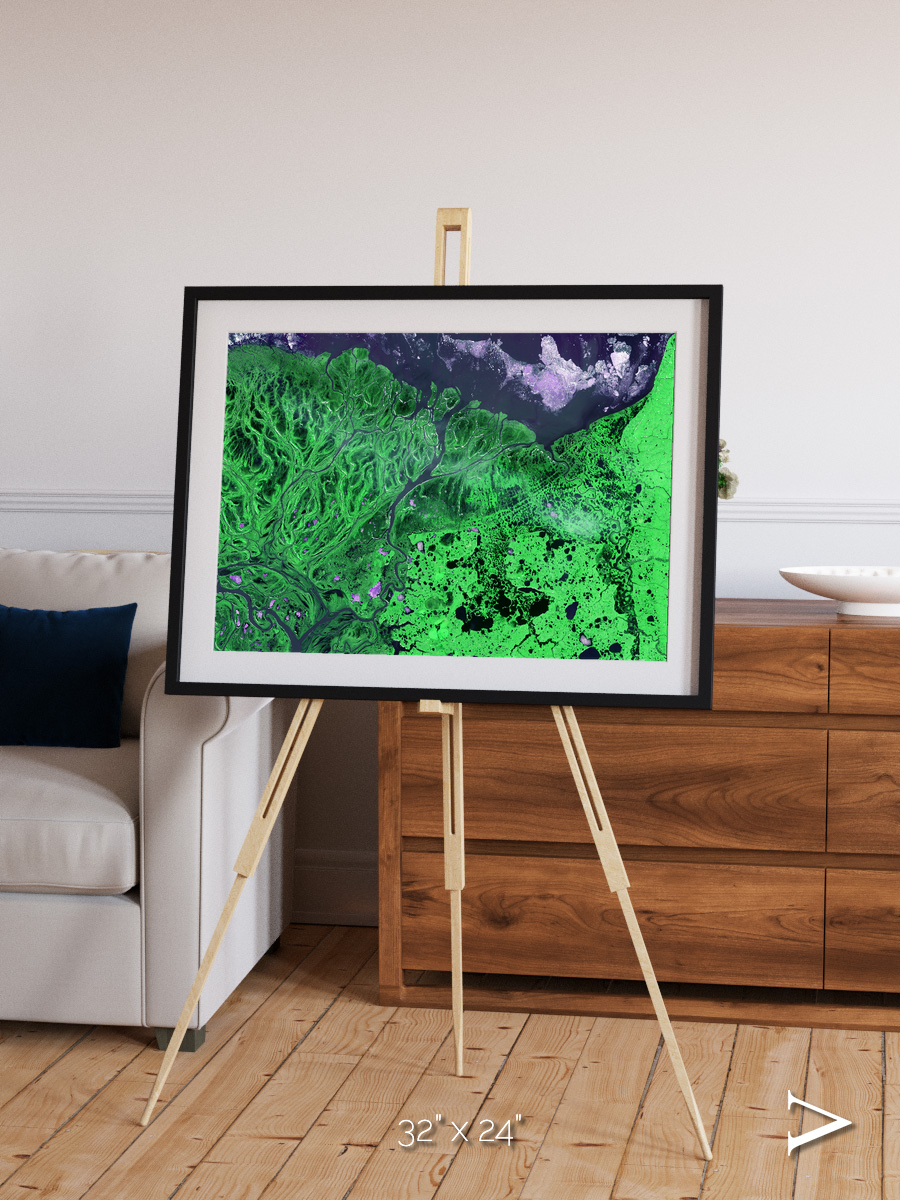 Polar Flow, Yukon Delta Framed & Mounted Print