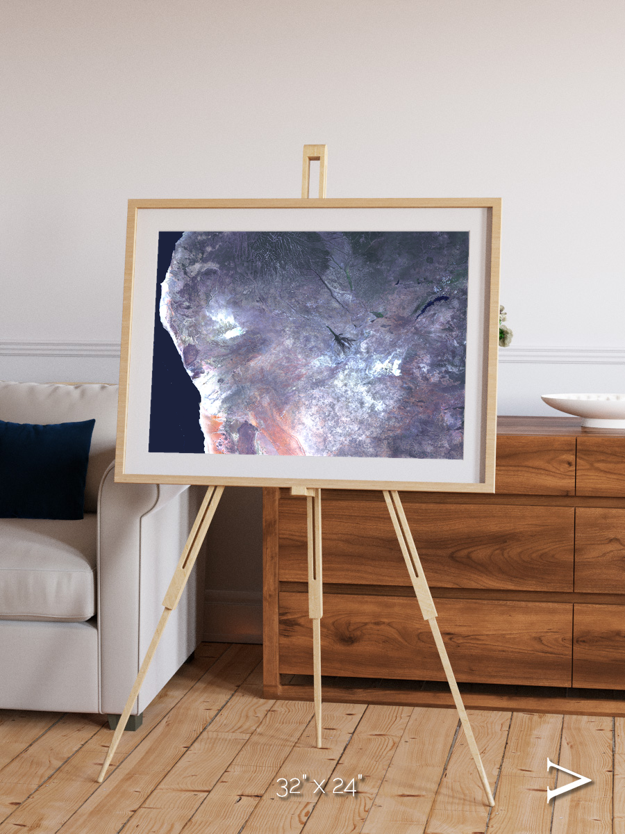 Sunlit Dunes, Africa Framed & Mounted Print
