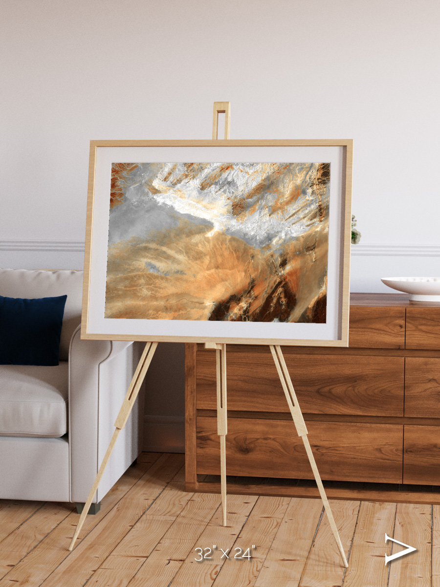 Etched Sands, Algerian Sahara Framed & Mounted Print