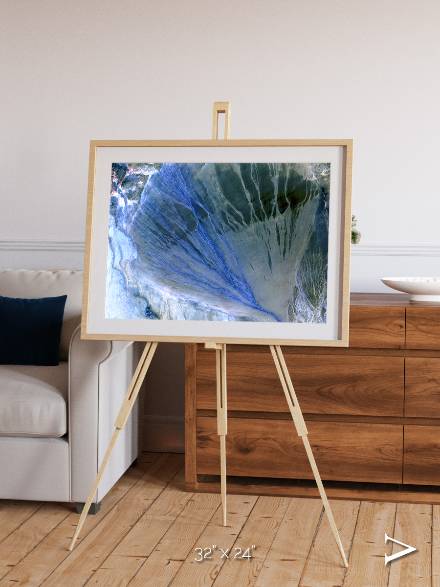 Sunlit Dunes, Alluvial Fan Framed & Mounted Print