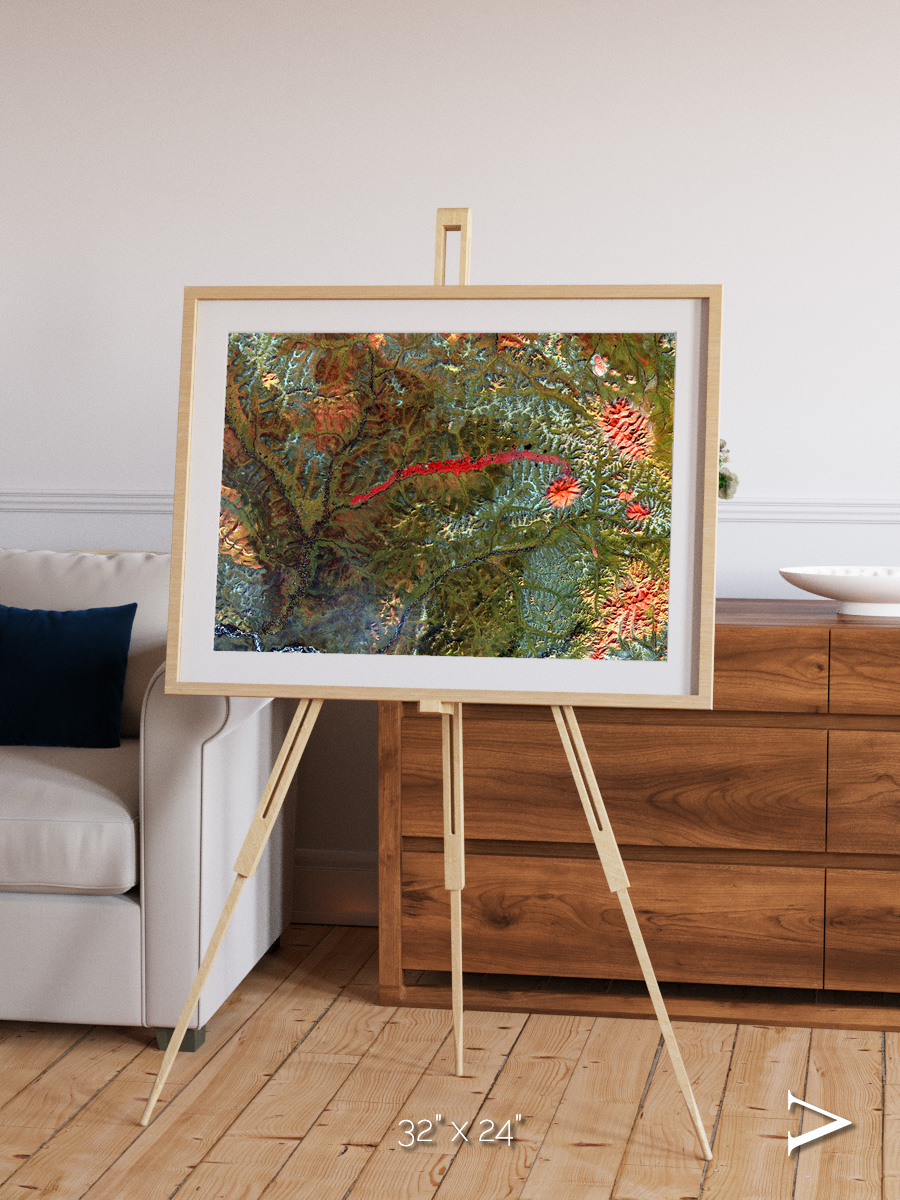 Ash and Stone, Anyuyskiy Volcano Framed & Mounted Print