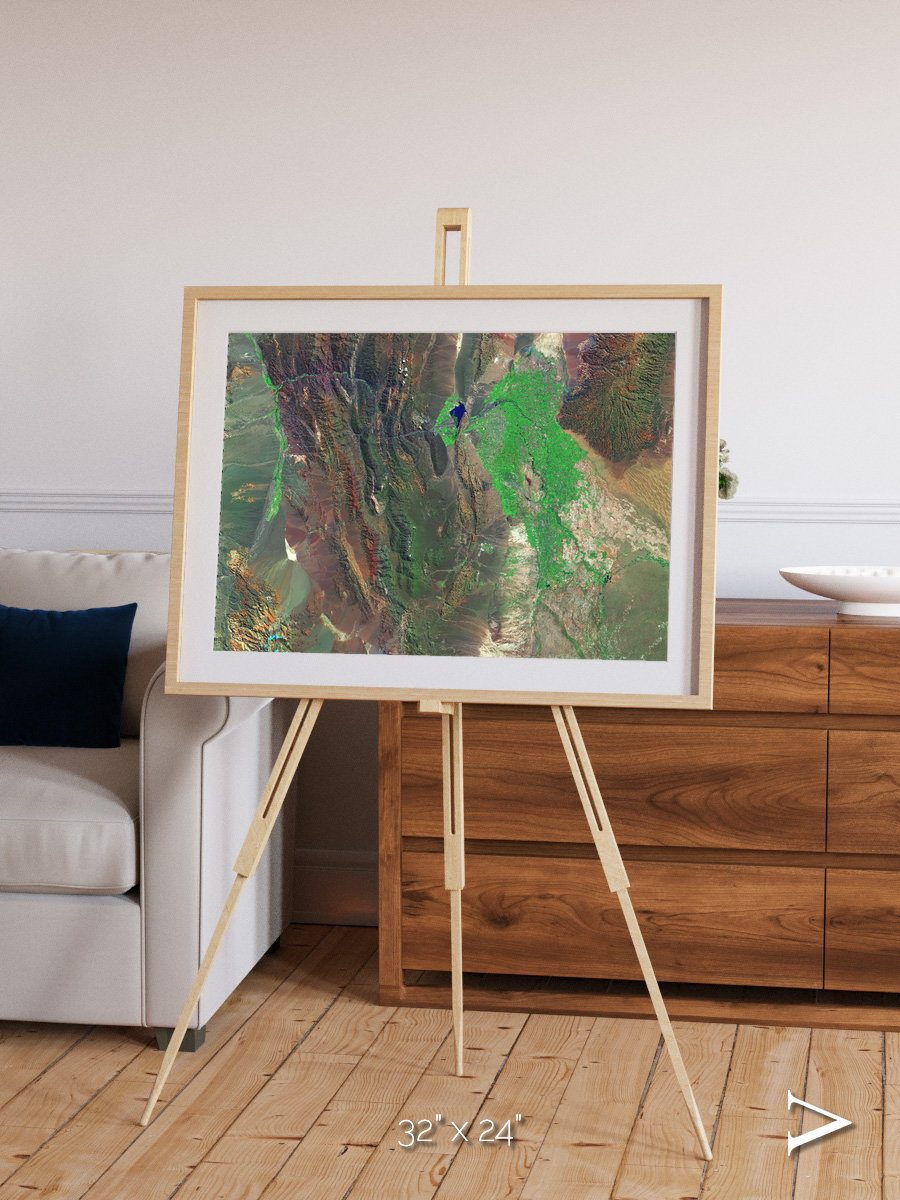 Channel Lines, Barreal Blanco Framed & Mounted Print