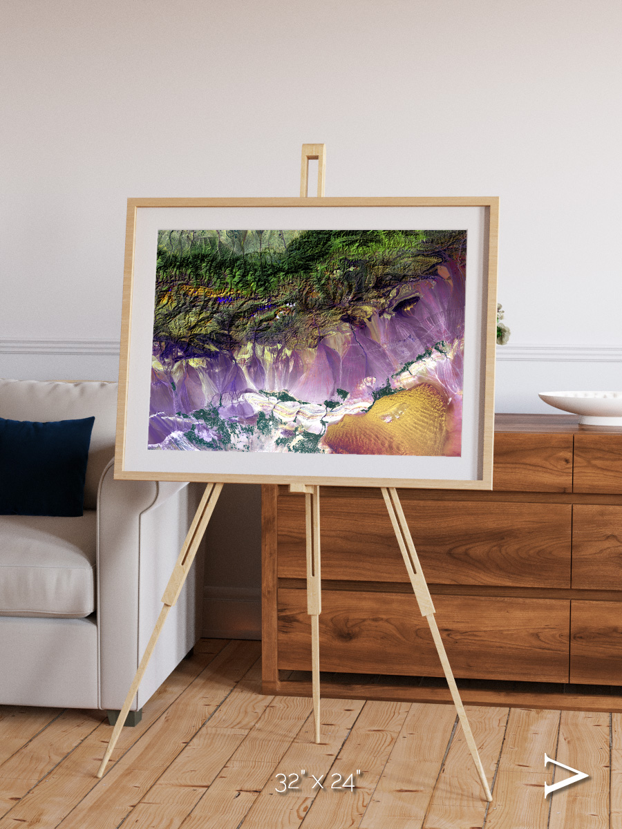 Saline Patterns, Bogda Mountains Framed & Mounted Print