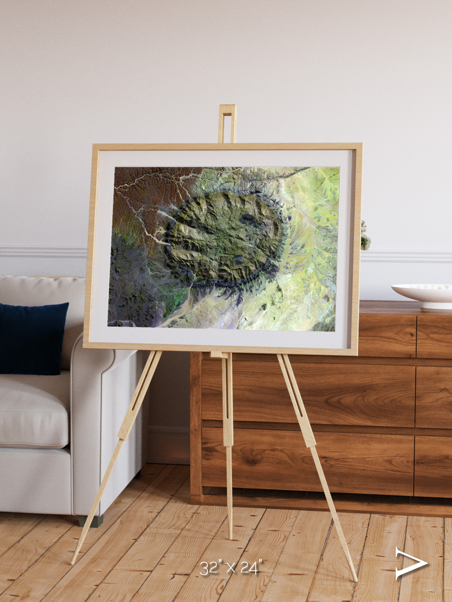 Windwritten Dunes, Brandberg Massif Framed & Mounted Print
