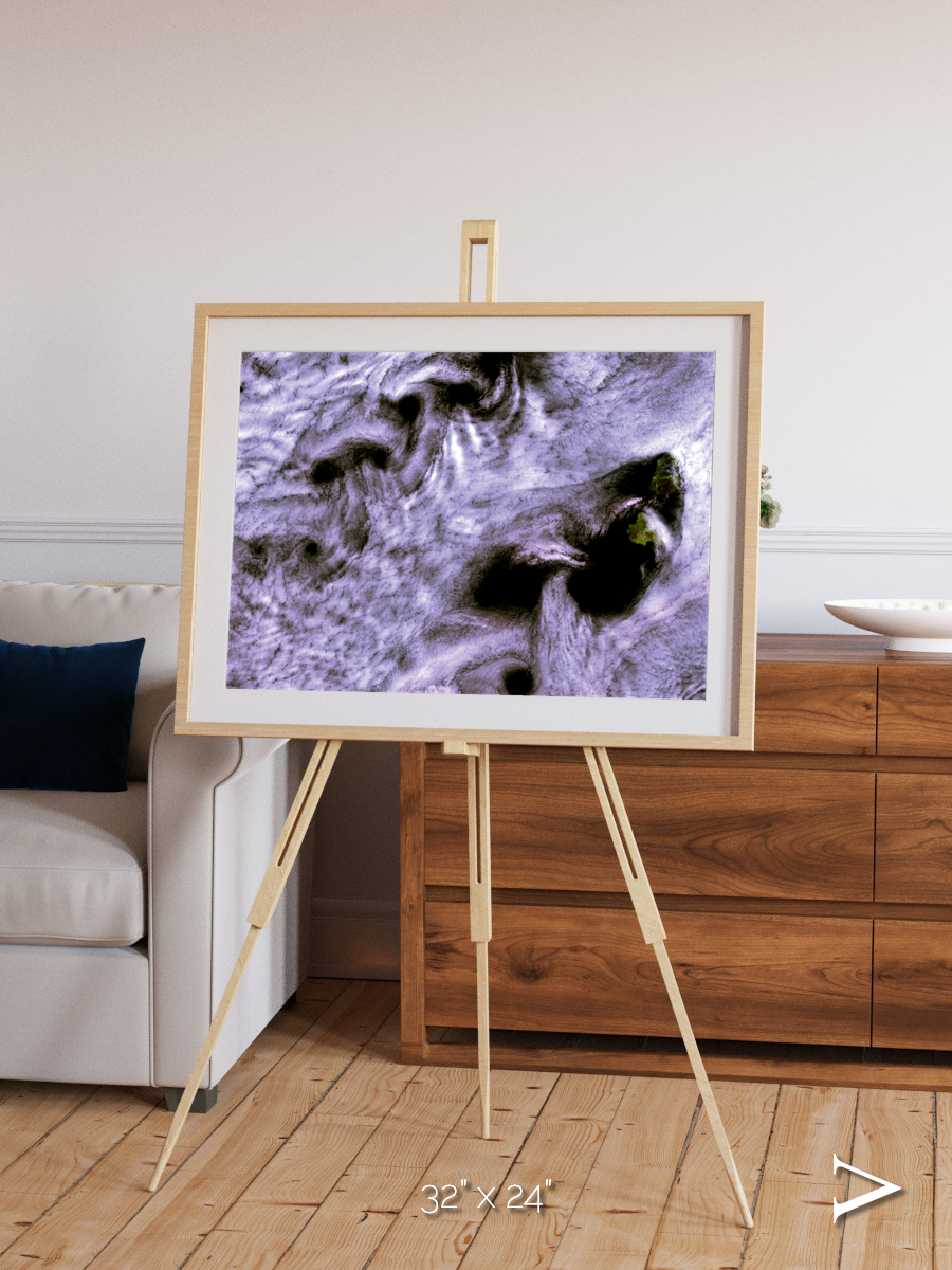 Vortices over Broutona, Kuril Islands Framed & Mounted Print