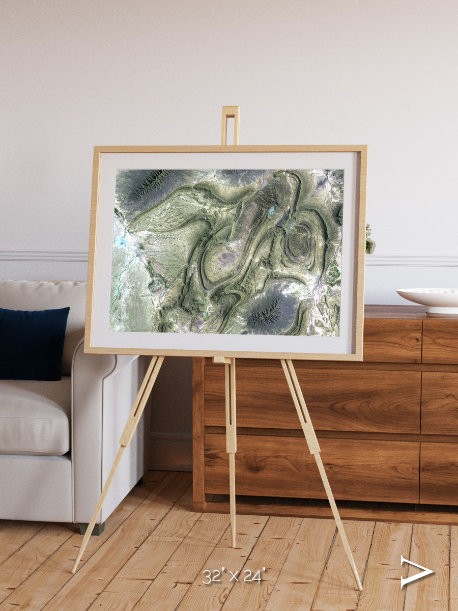 Rugged Relief, Coahuila Mexico Framed & Mounted Print