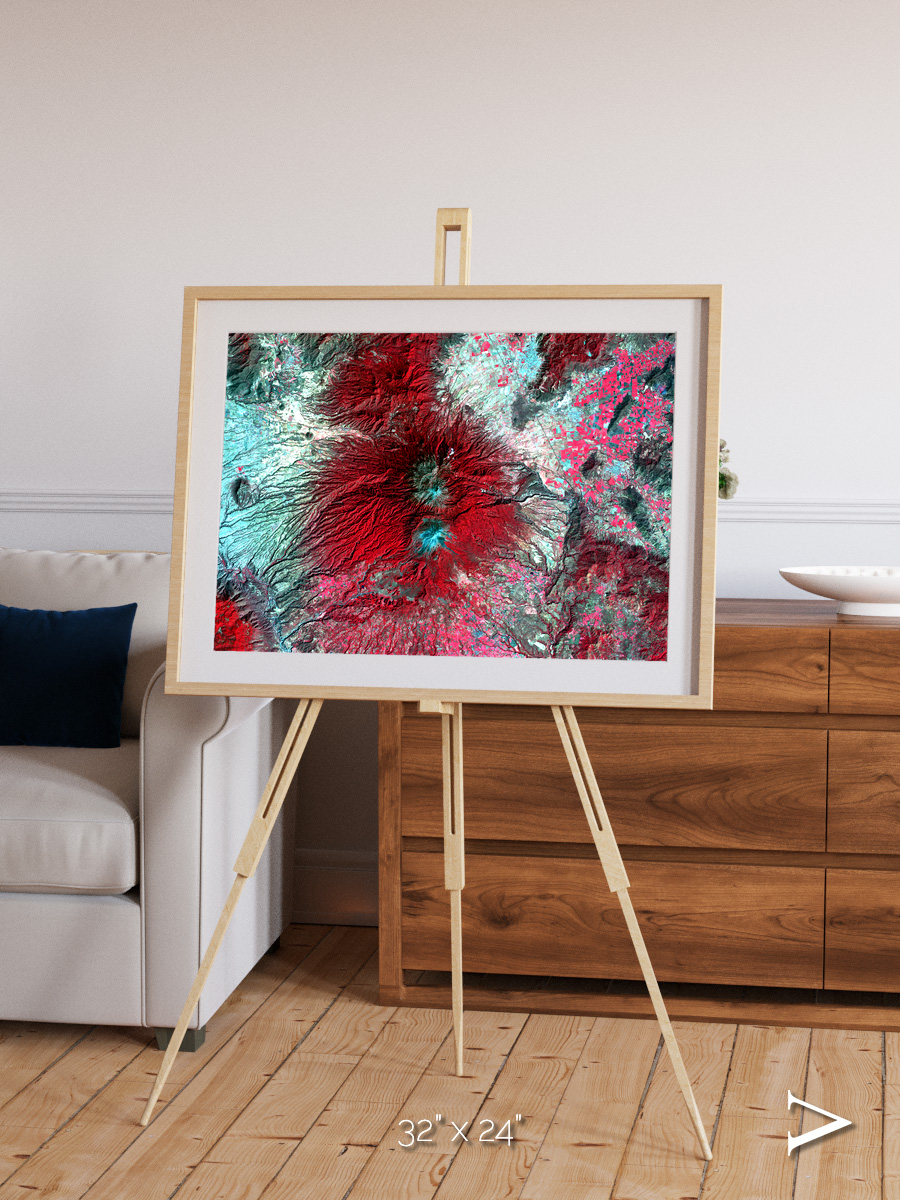Lava Lines, Colima Volcano Framed & Mounted Print