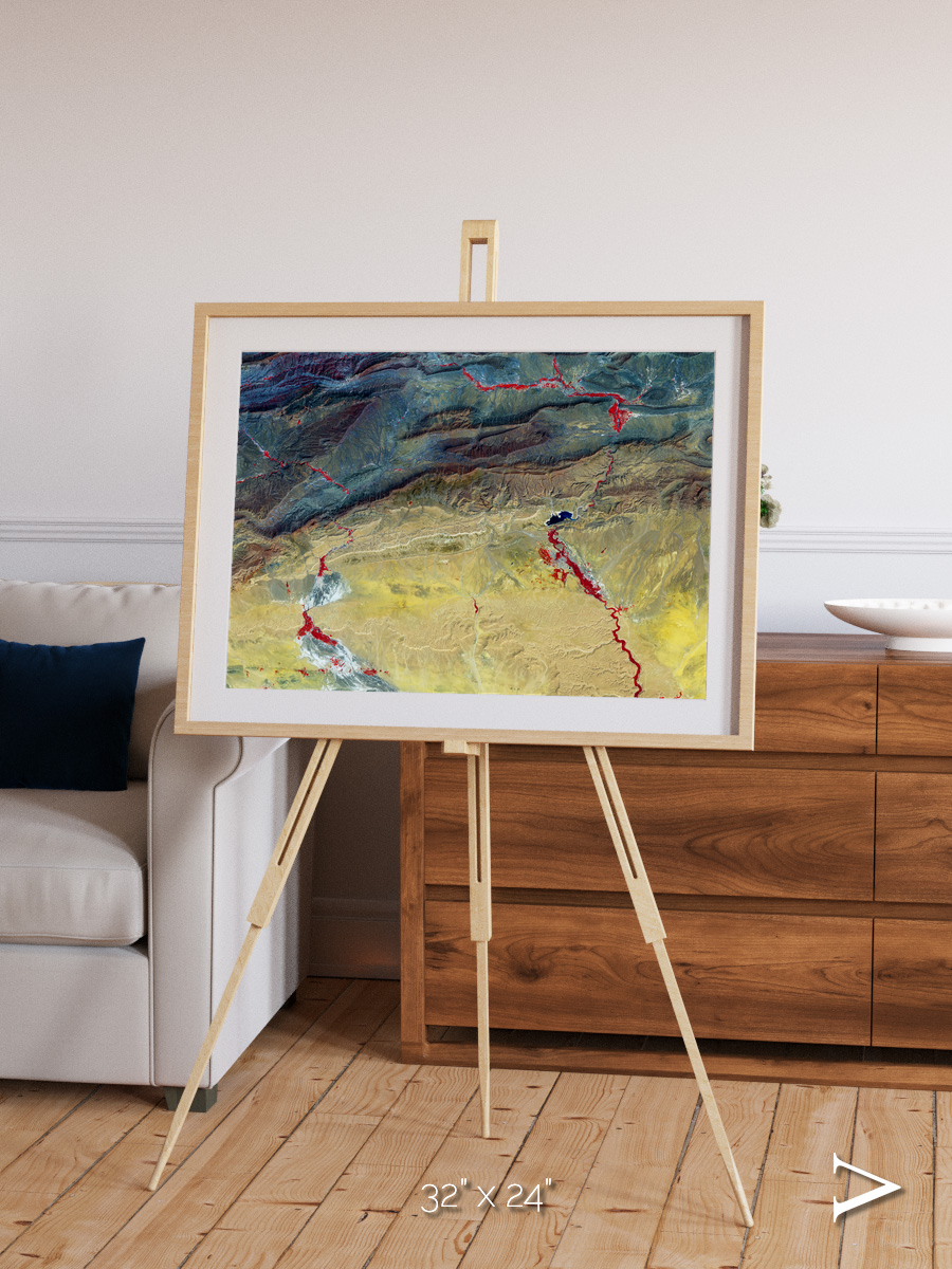 Crimson Veins, Atlas Mountains Framed & Mounted Print