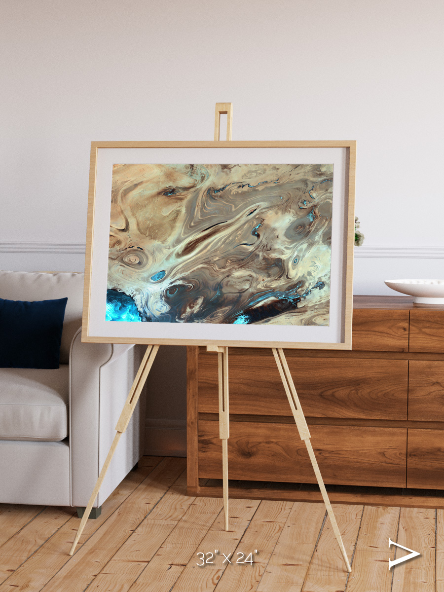 Saline Patterns, Dasht-e Kevir Framed & Mounted Print