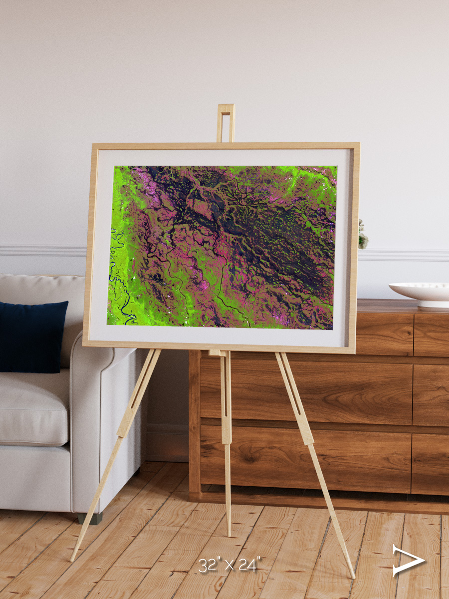 Channel Lines, Demini River Framed & Mounted Print