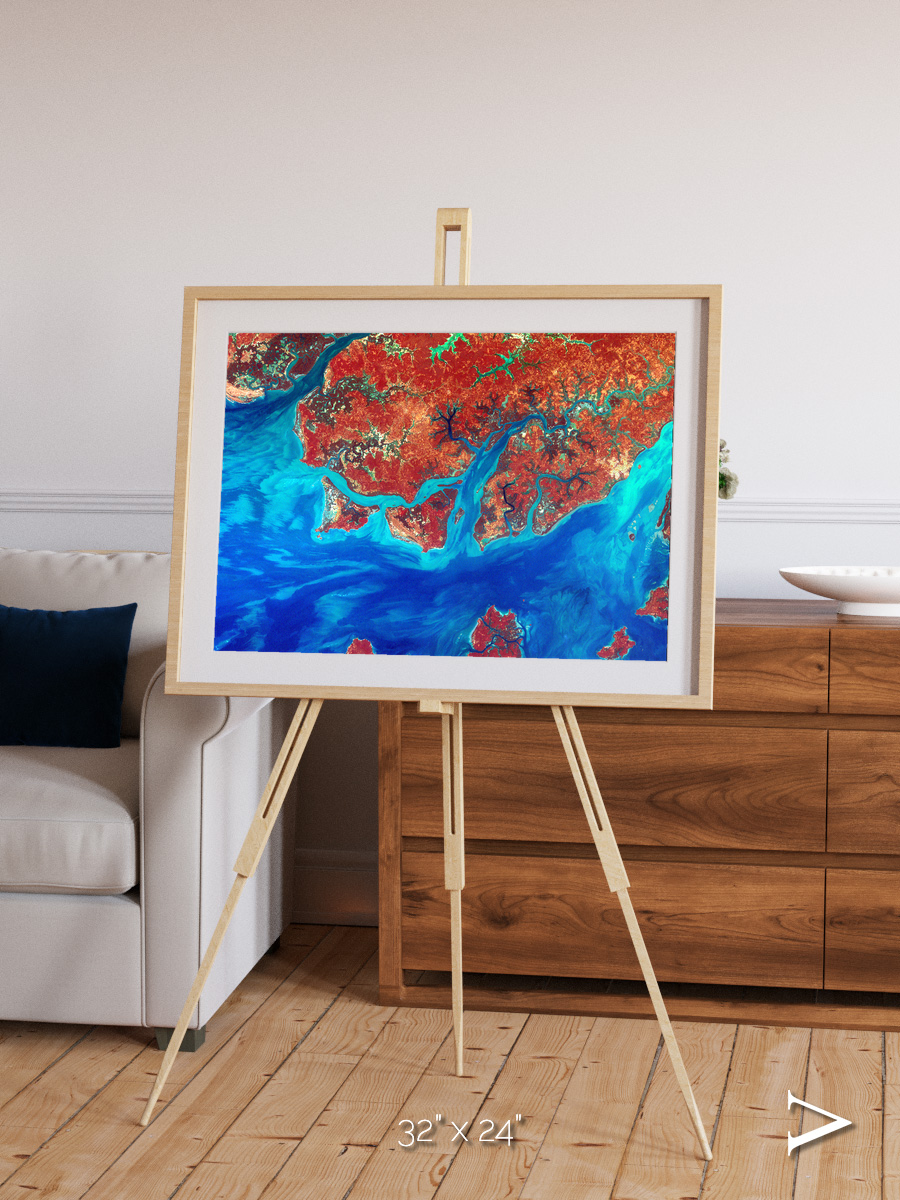 River and Plain, Guinea-Bissau Framed & Mounted Print