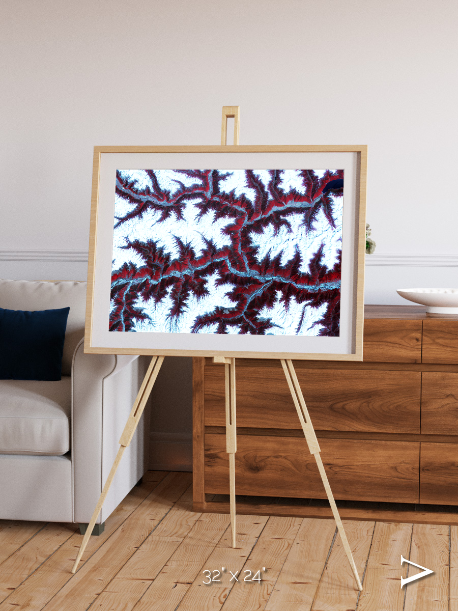 Ribbon River, Himalayas Framed & Mounted Print