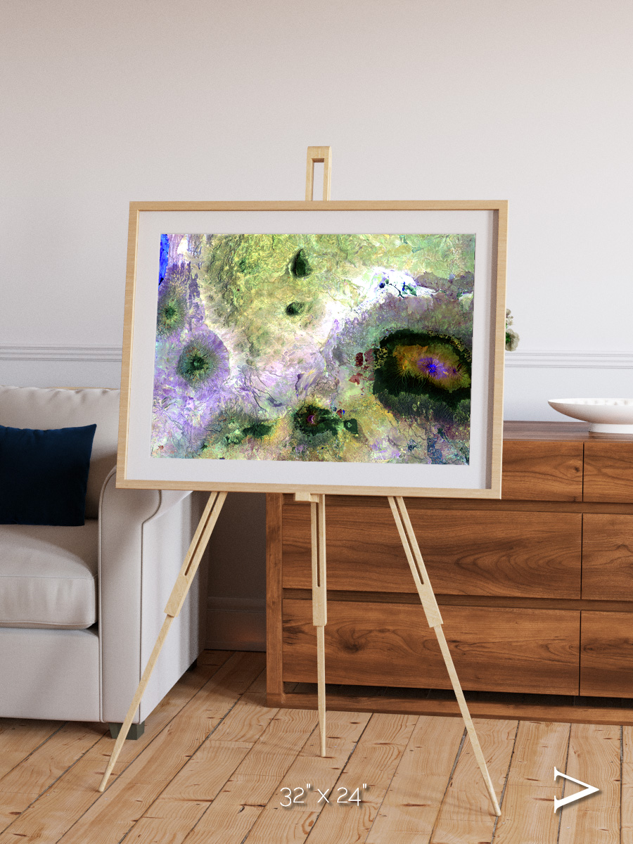 Folded Ridges, Kilimanjaro Framed & Mounted Print