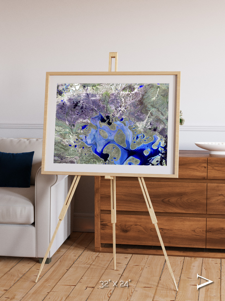 Lake Lines, Lake Carnegie Framed & Mounted Print