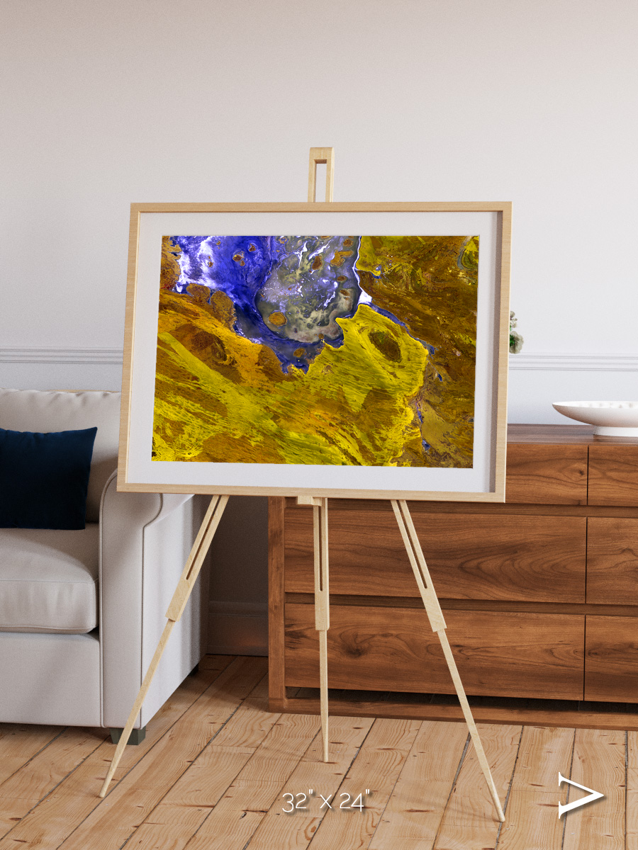Saline Patterns, Lake Disappointment Framed & Mounted Print