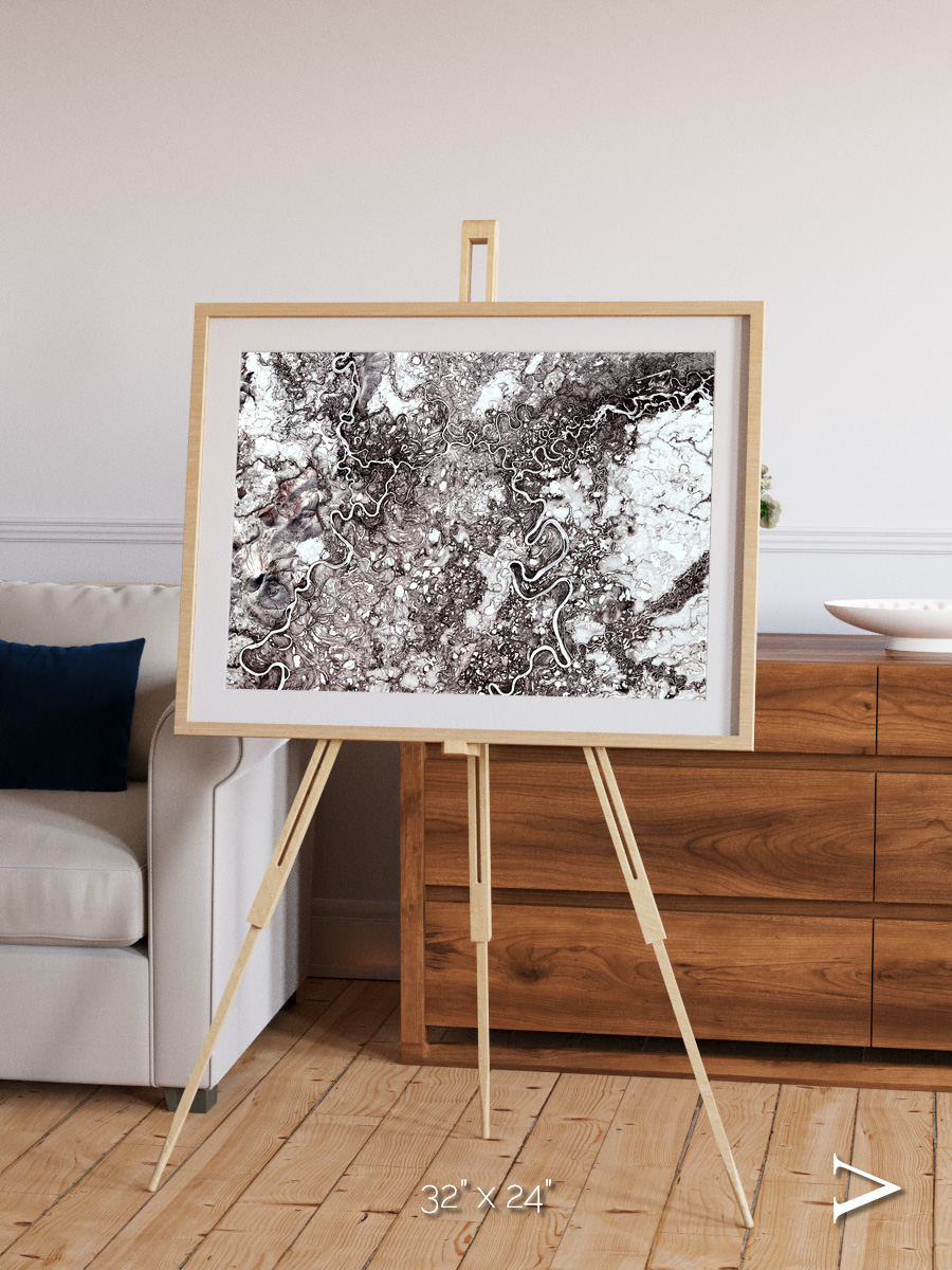 River Threads, Mayn River Framed & Mounted Print