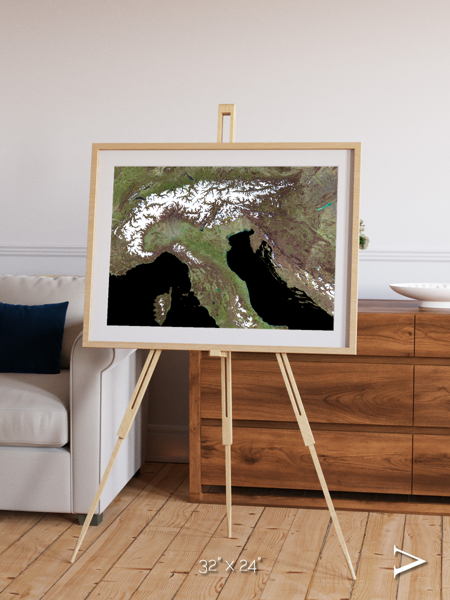 Tidal Patterns, Mediterranean Sea Framed & Mounted Print