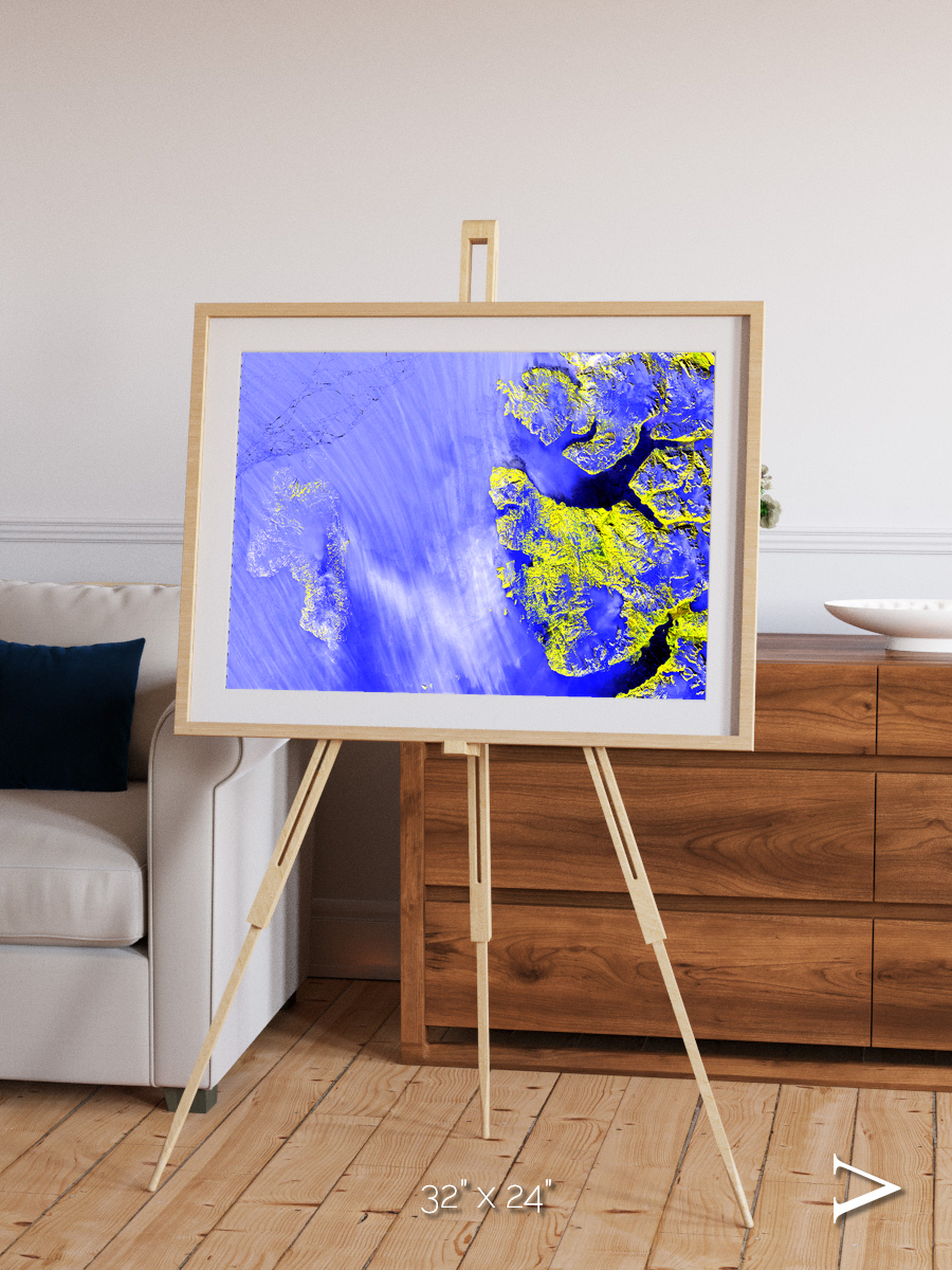 Islands in Snow, High Arctic Framed & Mounted Print