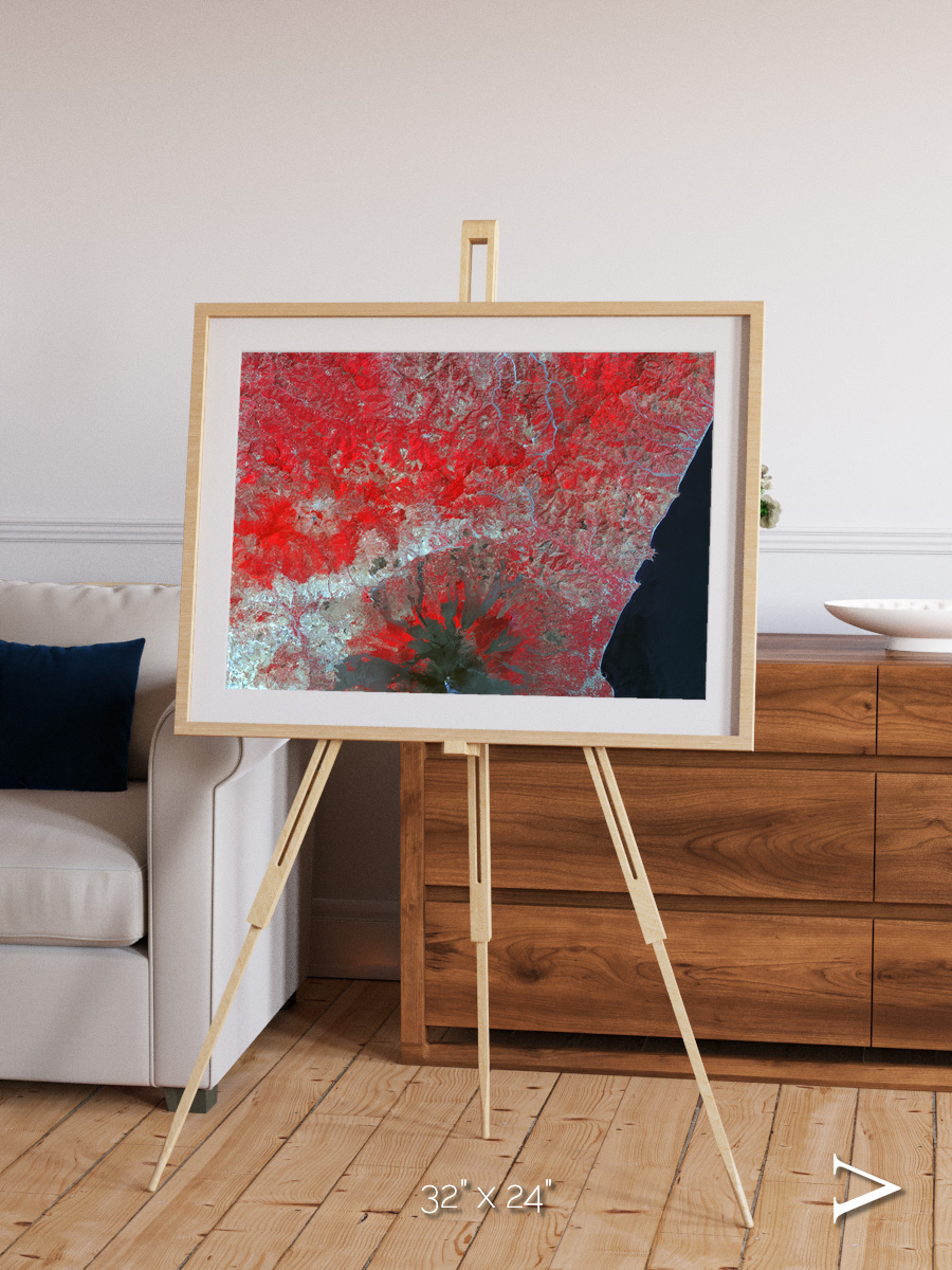 Painted Archipelago, Mt Etna Framed & Mounted Print