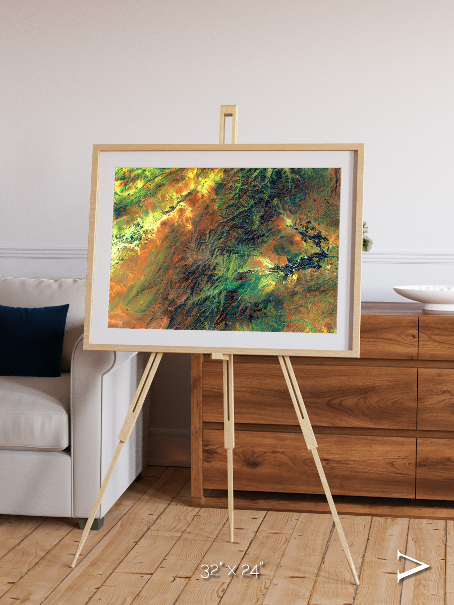 Irrigated Highlands, Eastern Afghanistan Framed & Mounted Print