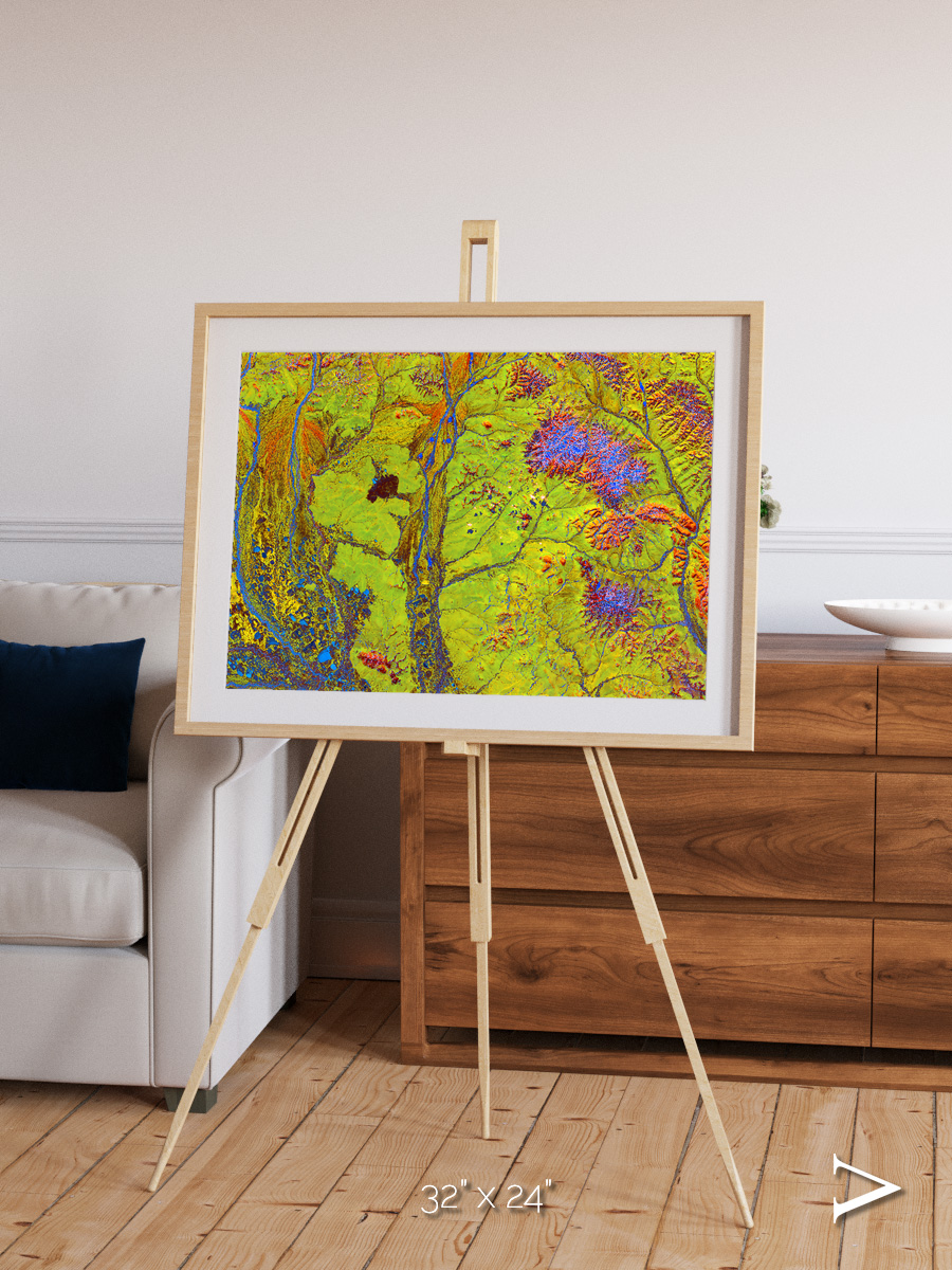 Glacial Ribbons, Chaunskaya Bay Framed & Mounted Print