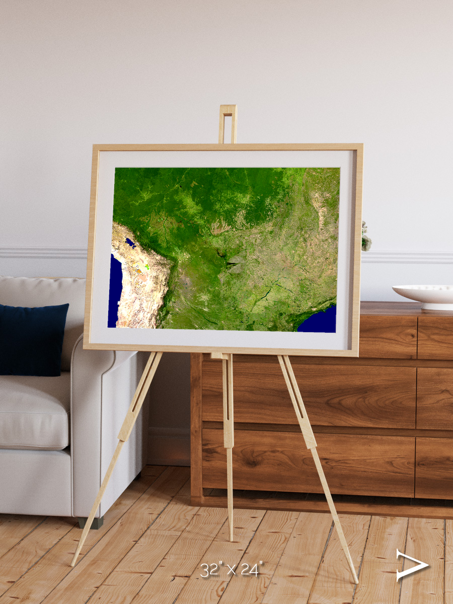 Ribbon River, South America Framed & Mounted Print