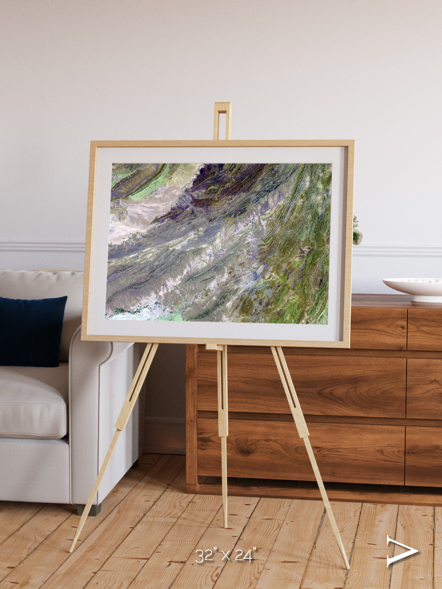 Rugged Relief, Sulaiman Mountains Framed & Mounted Print