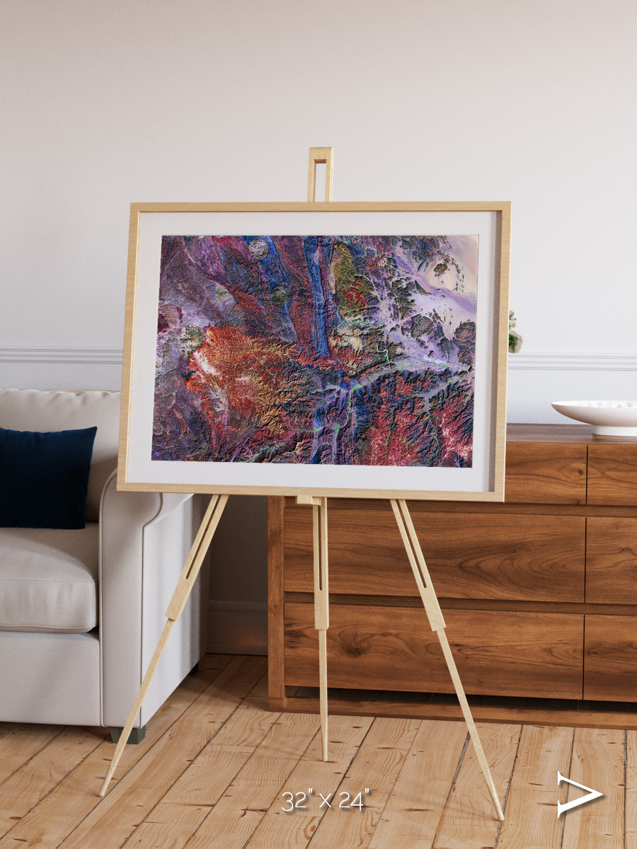 Geologic Tapestry, Asharah Fault Zone Framed & Mounted Print