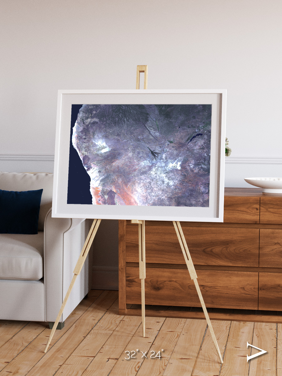 Sunlit Dunes, Africa Framed & Mounted Print