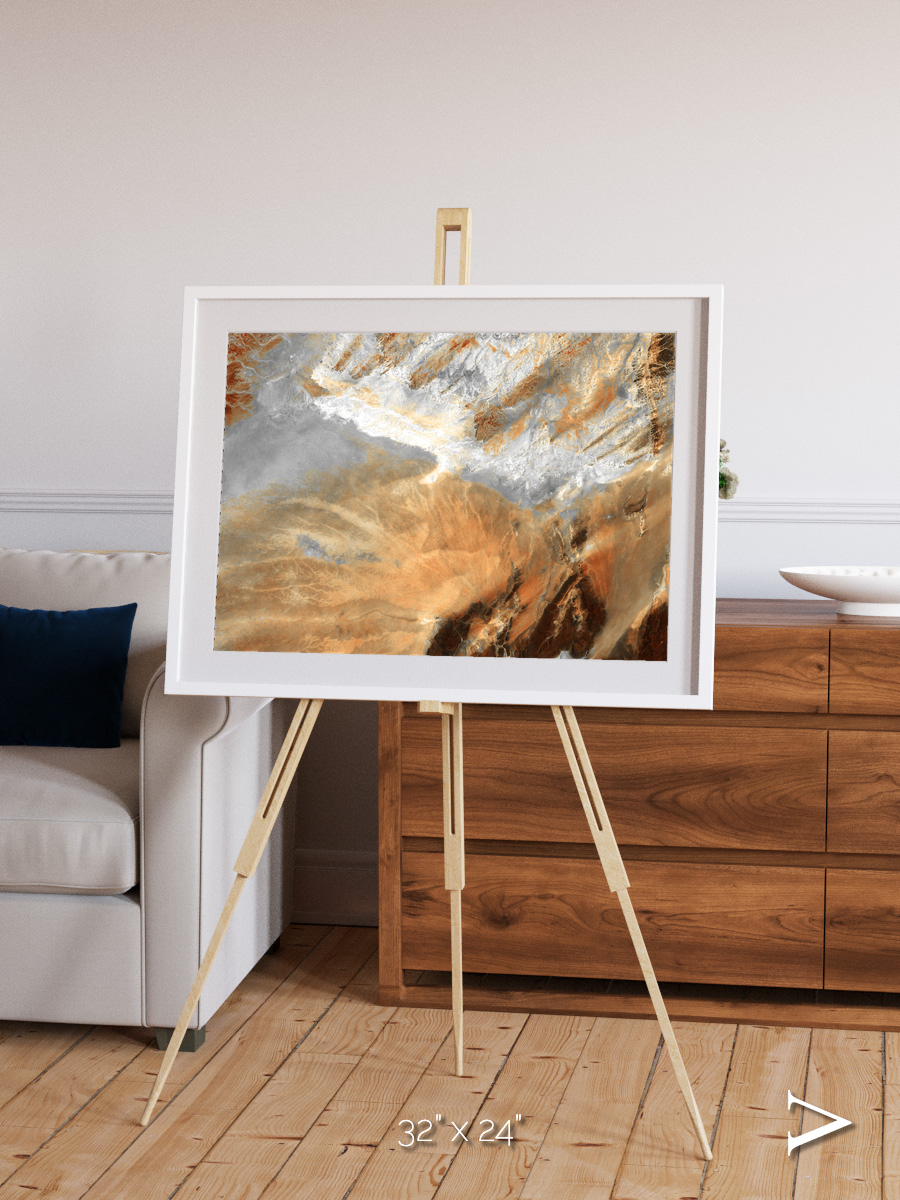 Etched Sands, Algerian Sahara Framed & Mounted Print