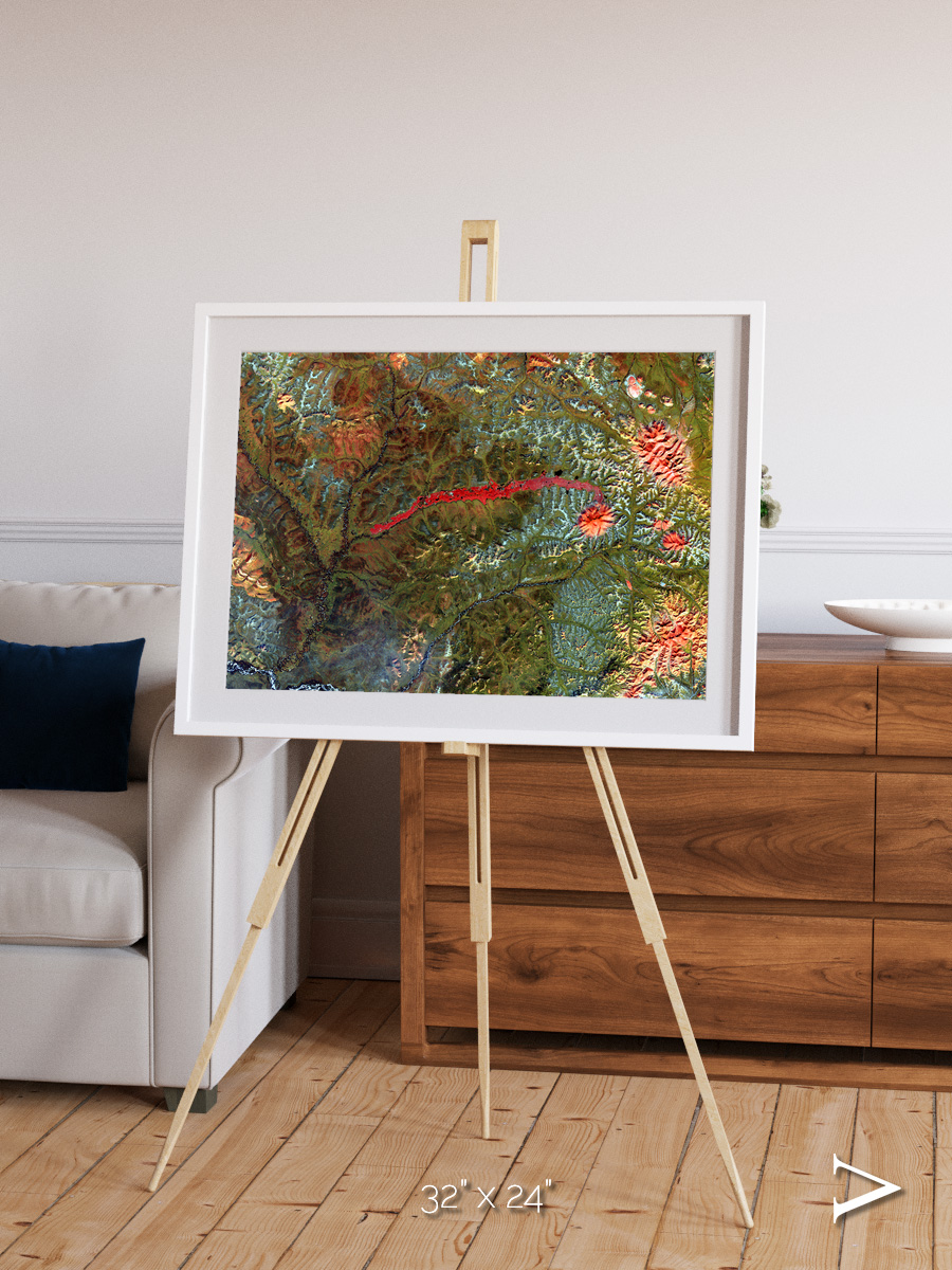 Ash and Stone, Anyuyskiy Volcano Framed & Mounted Print