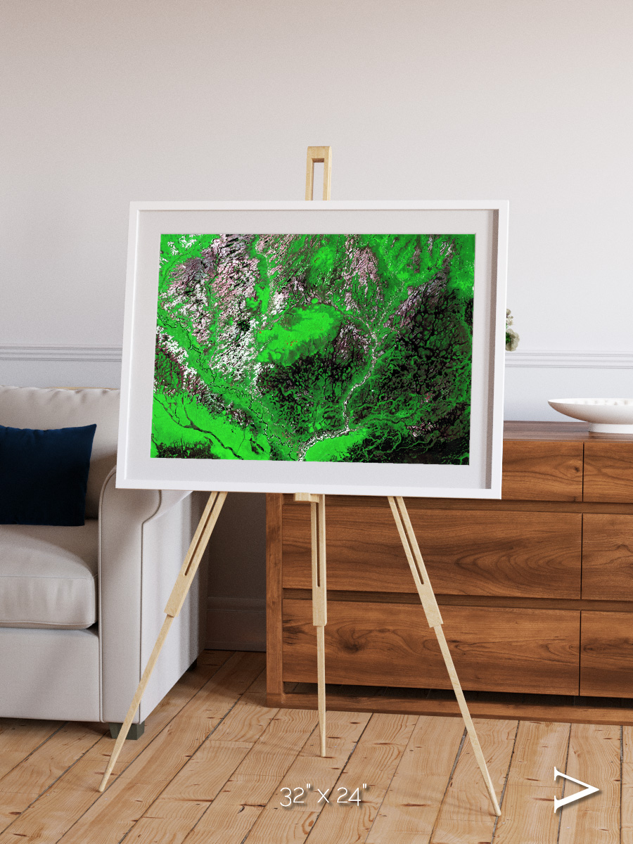 Ribbon River, Araca River Framed & Mounted Print