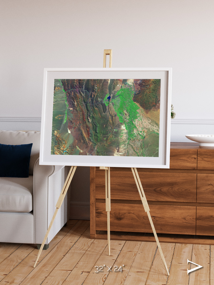 Channel Lines, Barreal Blanco Framed & Mounted Print