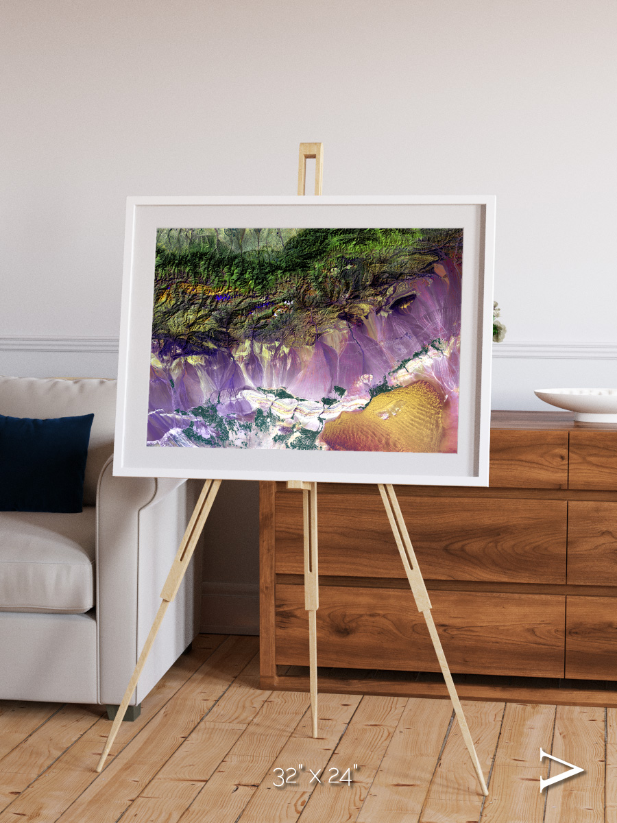 Saline Patterns, Bogda Mountains Framed & Mounted Print