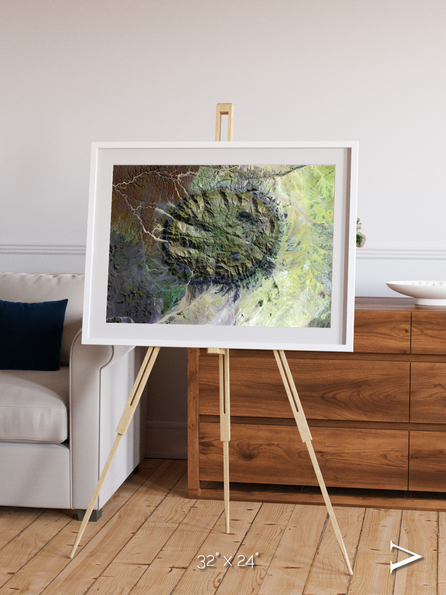 Windwritten Dunes, Brandberg Massif Framed & Mounted Print
