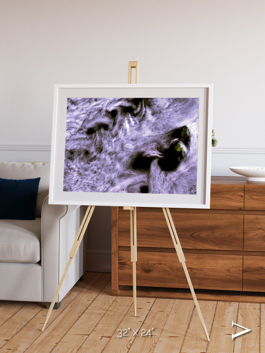 Vortices over Broutona, Kuril Islands Framed & Mounted Print
