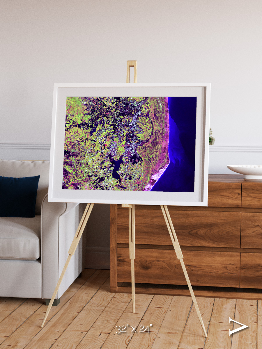 Wetland Mosaic, Cabo San Antonio Framed & Mounted Print