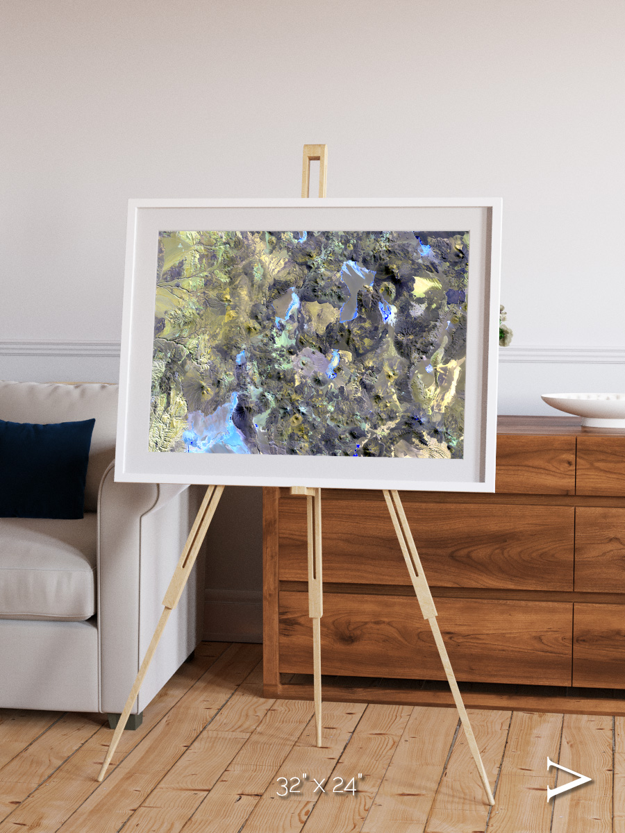 Lava Lines, Chilean Volcanoes Framed & Mounted Print